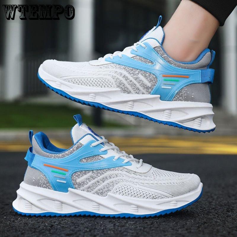 WTEMPO Мужские летние кроссовки на воздушной подушке, уличная дышащая спортивная обувь с сеткой, нескользящая баскетбольная обувь на толстой подошве, повседневные кроссовки