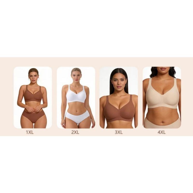 Wireless Soft Support Plus Size Seamless Breathable Push Up Bra