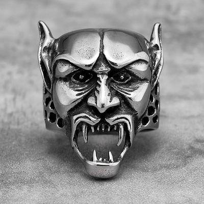 Готический вампирский череп из нержавеющей стали мужские кольца панк уникальный тренд для мужчины бойфренд байкер ювелирные изделия креативный подарок