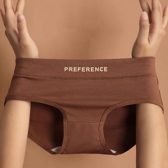 Women Underpants Mid Waist Solid Color Cotton Butt-lifted Breathability Elastic Quick-drying Sport Casual Briefs