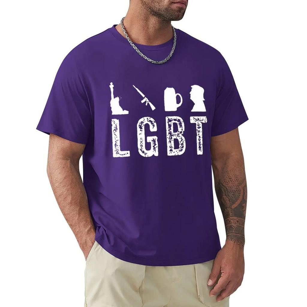 LGBT Liberty Guns Beer Trump Funny Inspired T Shirt Harajuku Short Sleeve T-shirt 100% Cotton Graphics Tshirt Tops