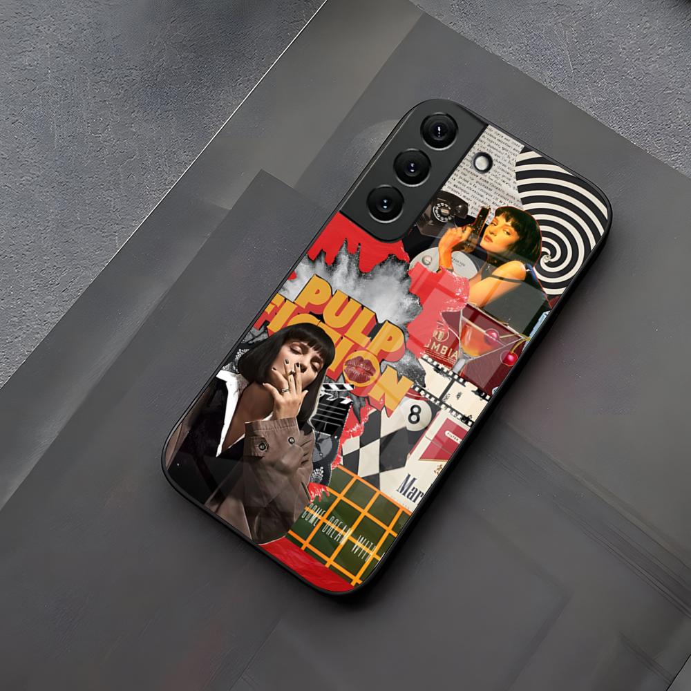 Чехол для телефона Pulp Fiction Стеклянный для Samsung Galaxy S23 S25 S24 S21 S22 S20 Ultra Fe Plus A34 A15 A25 A52 A53 M54