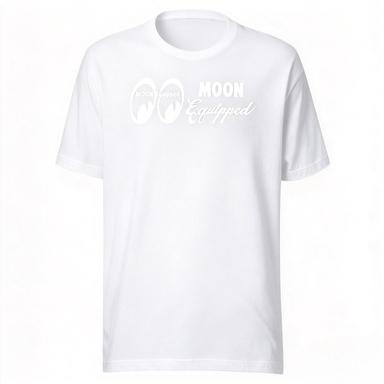 2026 Moon Equipped Logo Print TShirt Unisex Black Short Sleeve Tee Classic White Double Moon Graphic Front Print Hot Rod Racing