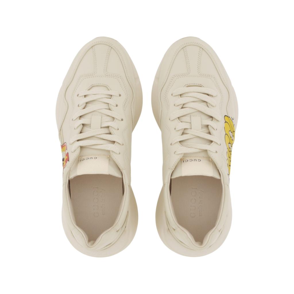 Gucci Rhyton Кожаные Низкие Повседневные Туфли Мужские Бежевые 784669 DRW00 9522