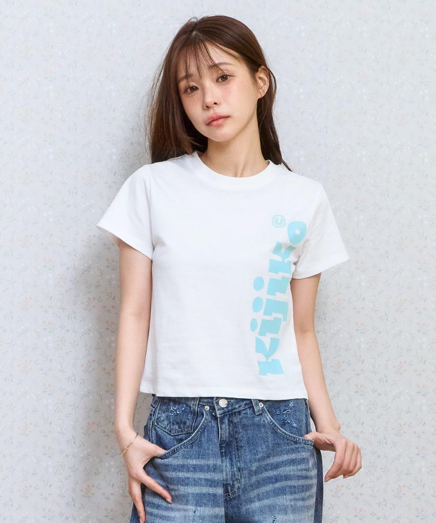 KIJIKO Ke406. Kijiko Big Logo Semi-Crop Tee White