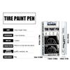 4pcs Tire Paint Marker Pen Waterproof White Marker Pens Paint Cleaner Auto Rubber Tyre Paint Pen Metal Permanent Paint Marker