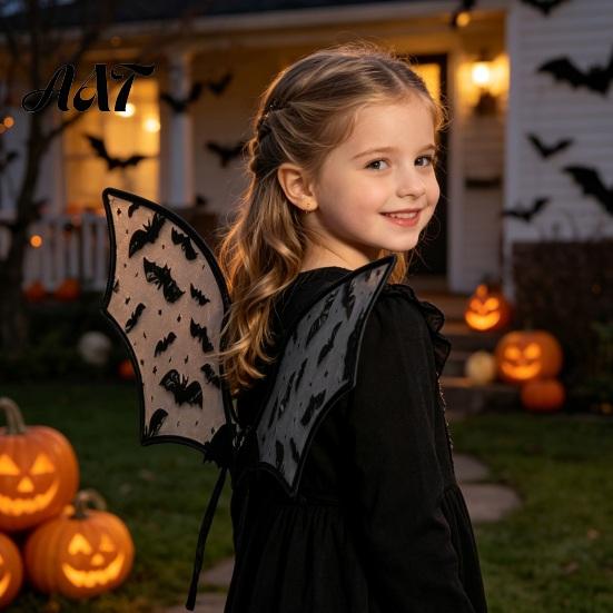 Bat Wing Costume for Kids Girls, Halloween Fairy Music Festival Outfit Parties, Cosplay, Festivals, Stage Performance Portable Gear