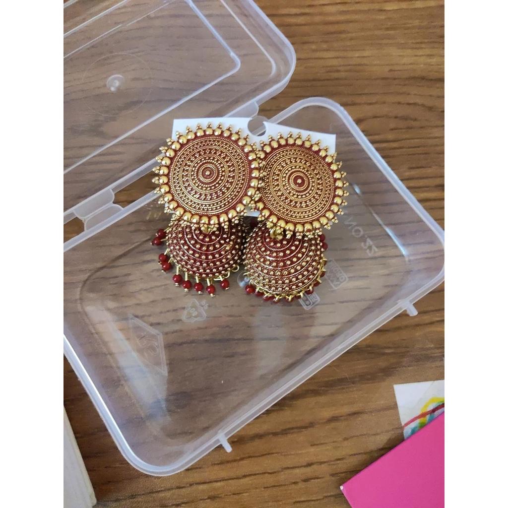 Женские ювелирные серьги для женщин Традиционные позолоченные цветочные серьги золотисто-розовые Jhumkas с жемчугом и шипами серьги-капли для женщин Подарок для сестры