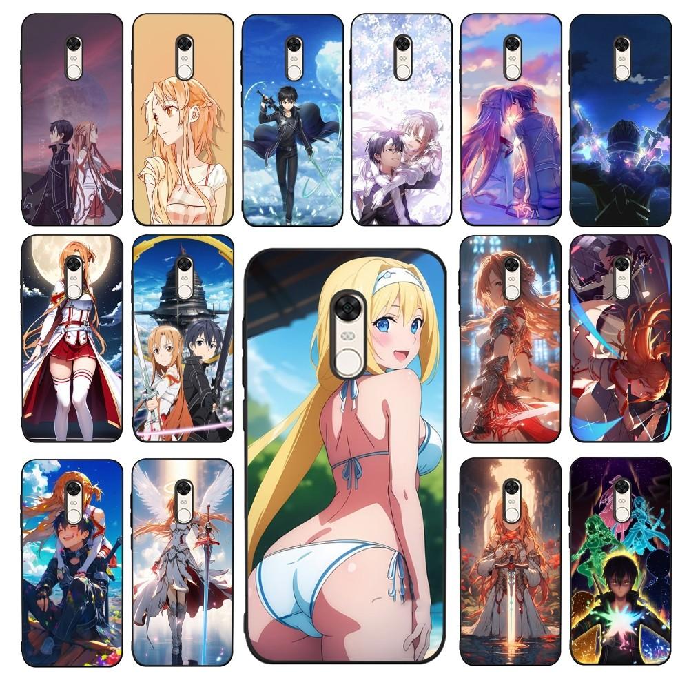 Sword Art Online Phone Case For Redmi 5 6 7 8 9 10 Plus Pro 6 7 8 9 A GO K20 K30 K40 Pro Plus F3 Fundas