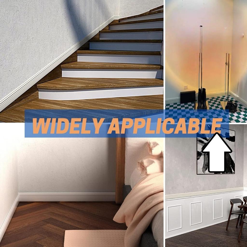 1pc 2m/78.74in Soft Skirting Board Self-Adhesive Wall Sticker Wall Corner Floor Line Renovation Ugly Decoration Strip