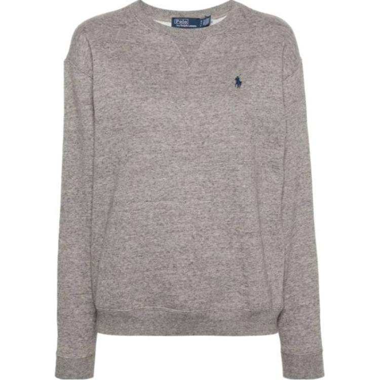 Polo Ralph Lauren Пуловер с круглым вырезом и принтом логотипа, с длинным рукавом, женский свитшот, серый 211943006-004