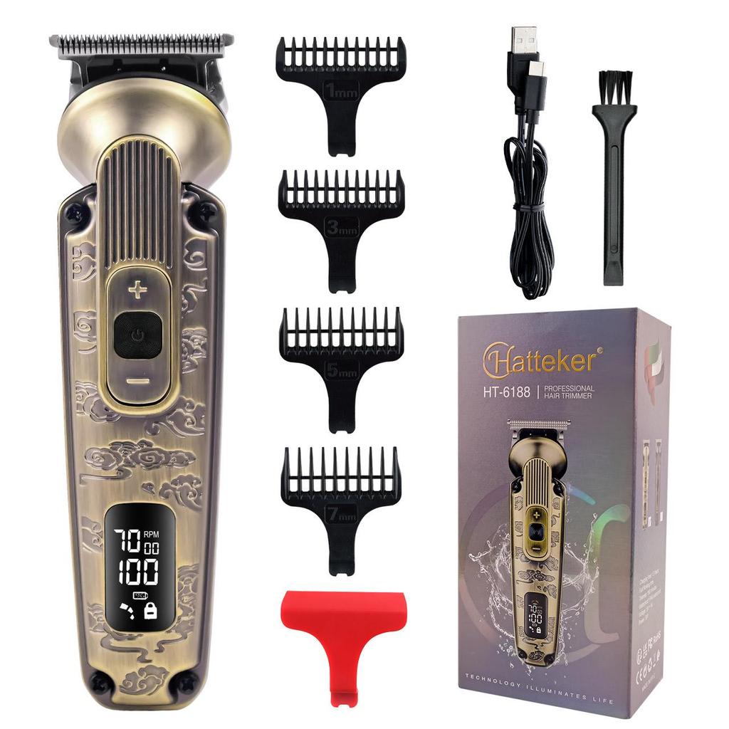 Hatteker Professional Hair Clippers Mans Electric Hair Cutter Barber Hair Trimmer Cordless Waterproof Hair Cutting Kit