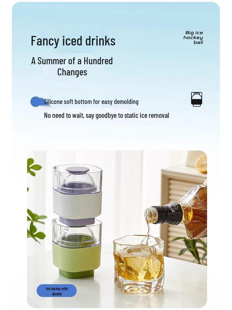 Большая силиконовая форма для ледяных шаров для виски - Пищевая, для домашнего использования, круглая форма для кубиков льда