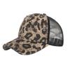 Brown Large Leopard Print Cross Elastic Band Ponytail Baseball Cap Hair Band Cap