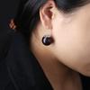Women's small-leaf rosewood earrings s9Vintage earrings Artistic Redwood Bead Earrings in Vintage Style