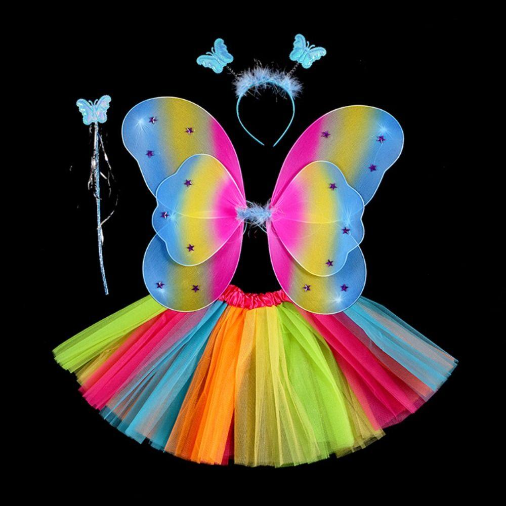 Princess Butterfly Wings Sets 2-8year Fairy Costume Set Cute Children Costume Props  Girls