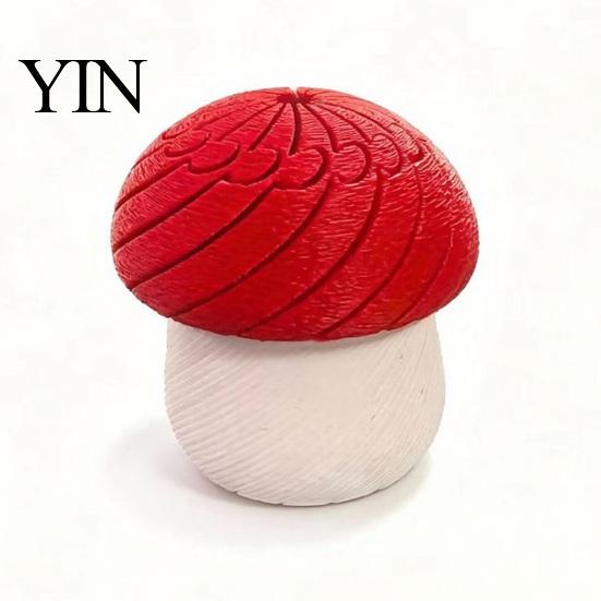 Slippery Mushroom Figurine 3D Printed Figurine, Rotating Deformable Fidget Toy, Twisting Shape Desk Decor for Office and Home Desktop Decoration