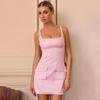 Women's Autumn and Winter Double Sexy Strapless Little Dress Bag Buttock Dress