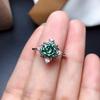 Huitan Modern Design Women's Wedding Rings with Green Cubic Zircon Fashion Elegant Finger Accessories for Party Gift New Jewelry