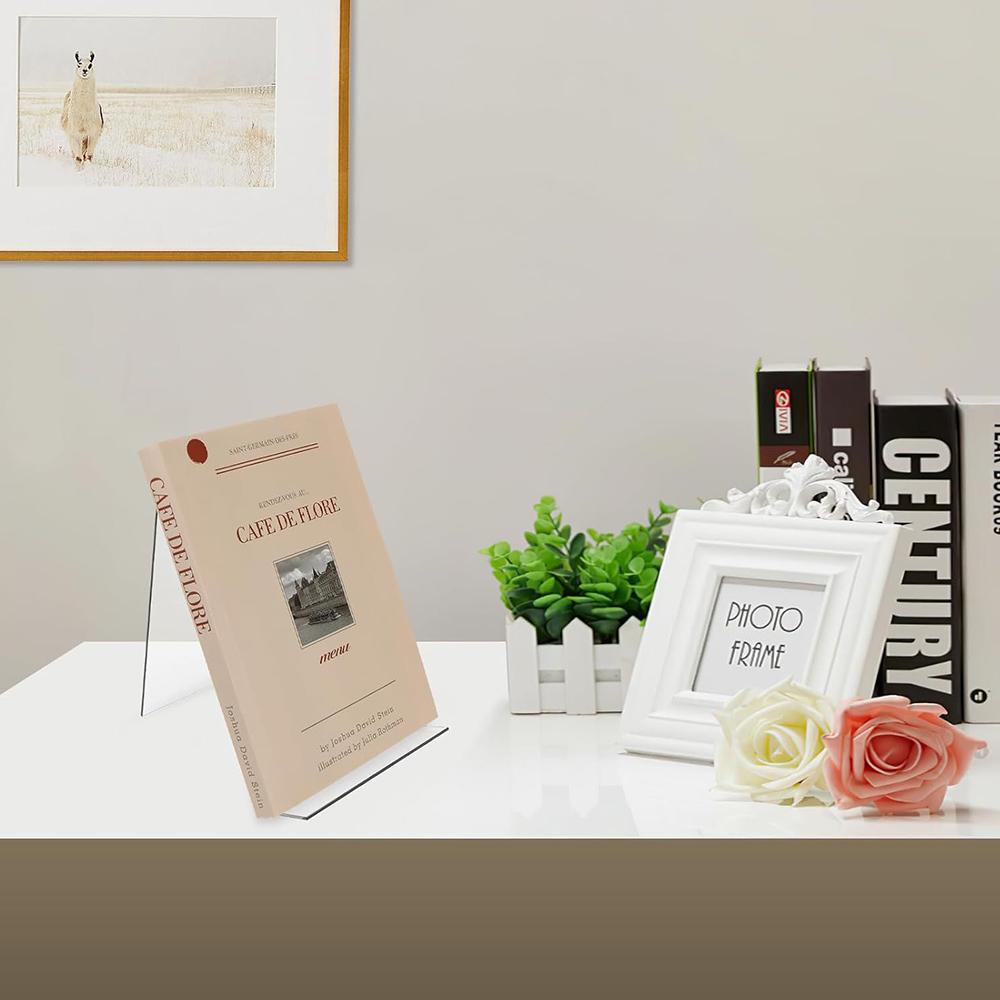 5 Pcs Acrylic Book Stand Without Ledge for Displaying Pictures, Books, Artworks