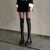 Autumn Winter Street Style Stretch Over The Knee Boots Women Fashion Round Toe Square Platform Heels Long Booties