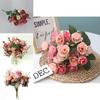 Vibrant 21 Heads Artificial Silk Flowers Rose Bunch Bouquet For Timeless Wedding Arrangements