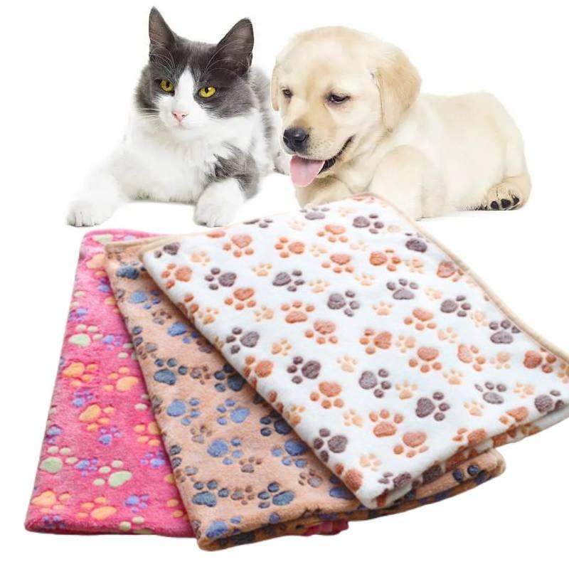 Print Paw Pet Soft Blanket Dog Cat Beds Coral Fleece Mat Warm Pets Products