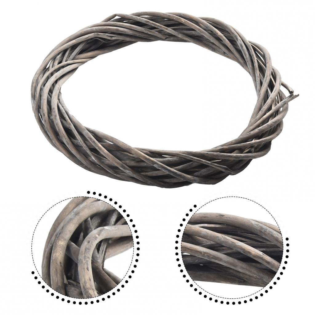 Рождественский ротанг для кольца-венка, плетеный виноград, гирлянда, подвесной свадебный серый венок