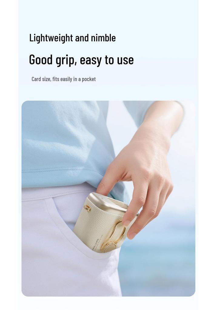 360° Rotating Portable Retro Leather Fan: Waist-Hanging, Bag-Hanging, Desktop Three-in-One Outdoor Cooler
