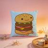 Fun Retro Burger Graphic Cushion Cover Comfortable Durable Pillow Cover MultiScene for Home Office Car Sofa