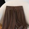 Women's Solid Color High Waist Wide Leg Drawstring Casual Pants