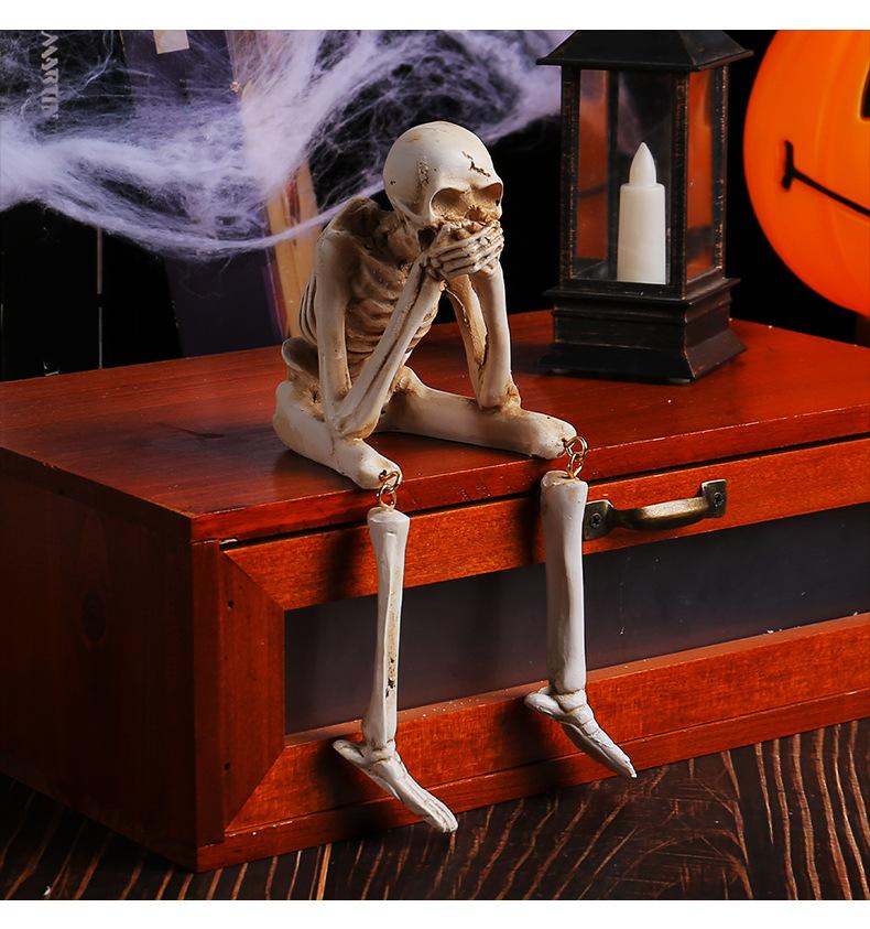 Halloween Skeleton Resin Ornaments Ghost Festival Don’t Hear Don’t See Atmosphere Skeleton Skeleton Craft