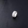 3-Row Drill Ring Full Zircon Hip Hop Bling Couple Jewelry