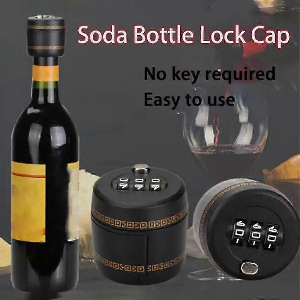 1-3pcs Soda Bottle Lock Cap,Bottle Cap Lock,Wine Bottle Lock Cap Combination Password