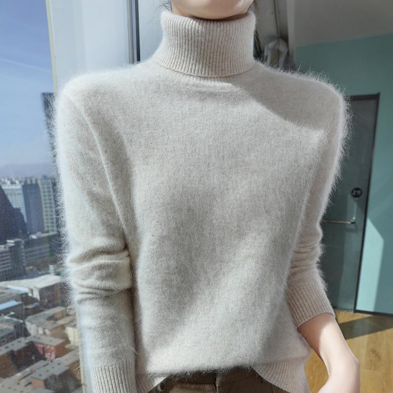 Женский кашемировый свитер Qinghe кашемир 30% кашемир 30% норка 30% шерсть 10% нейлон Женский осенне-зимний толстый кашемировый свитер мягкий и теплый