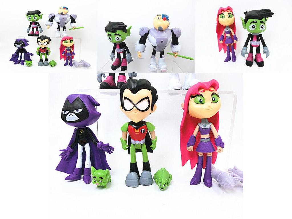 Teen Go Titans To The Movies Robin Cyborg Beast Boy Raven Action Figure 7pcs Toy