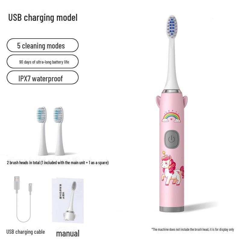 Универсальная перезаряжаемая беспроводная электрическая зубная щетка Sonic для взрослых и детей — набор для пары с дополнительными насадками