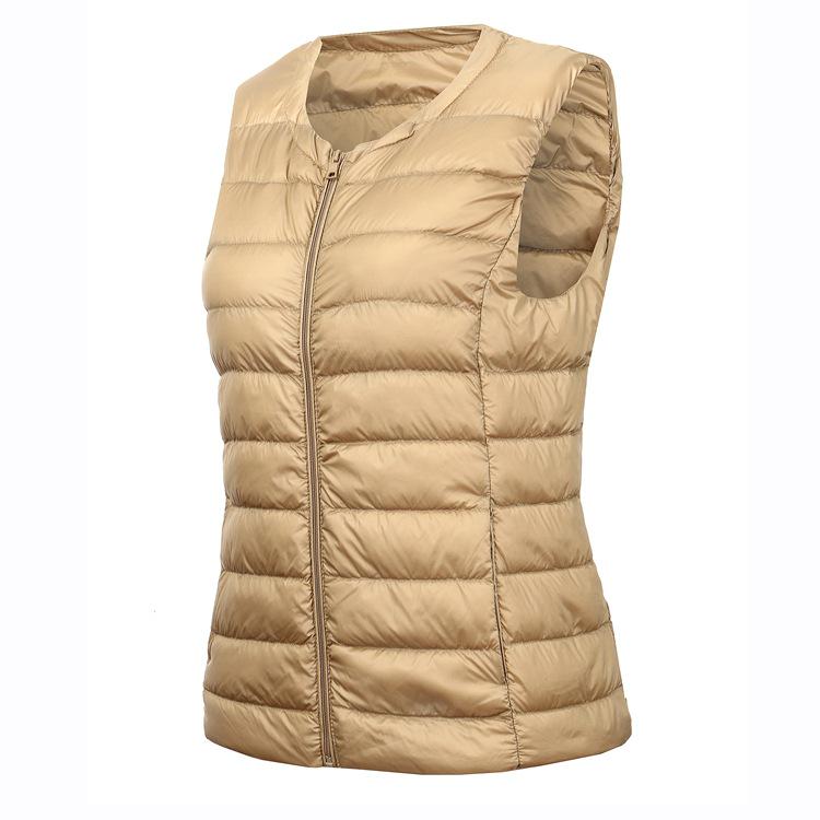 Women's Ultra Light Down Vest Lightweight Waistcoat Female Windproof Warm White Duck Down Sleeveless Down Jacket Coat