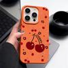 Милый чехол с принтом вишневых цветов, противоударный матовый чехол для iPhone 16 Pro Max 15 14 Pro 13 12 11, кожаная текстура TPU, тонкий мягкий чехол для телефона