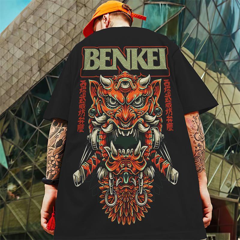 Retro T-Shirts For Men 3d Japanese Dragon Print Male Clothing Summer Casual Short Sleeved Oversized T-Shirt Street Harajuku Tees