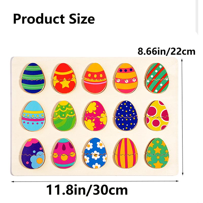 Wooden Egg Pairing Puzzle, Colorful Eggs Matching Game for Early Education,Color Cognition,Exercise Hand-Eye Coordination