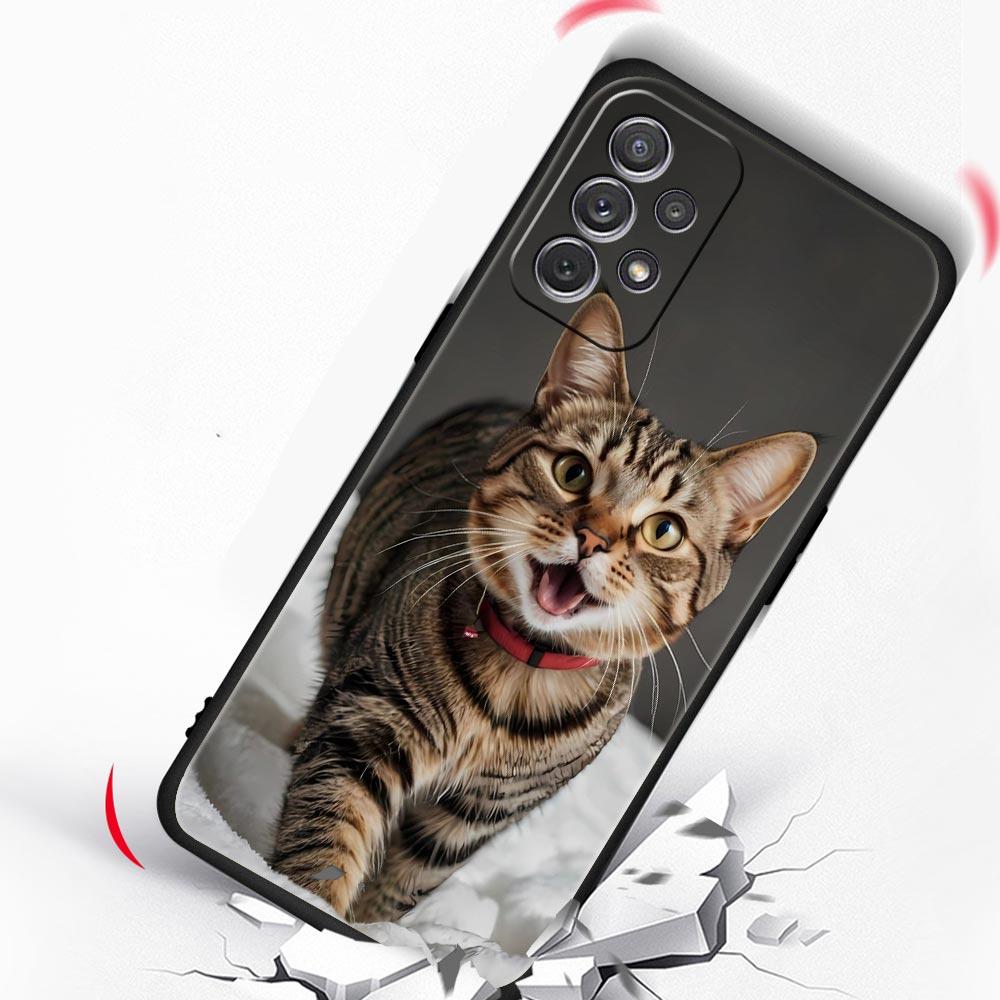 Милый чехол-котик с сердцем для Samsung Galaxy A17 A07 A55 A35 A25 A15 A05s A33 5G A31 A23 A21s A13 A41 A73 A53 A51 A71 A03