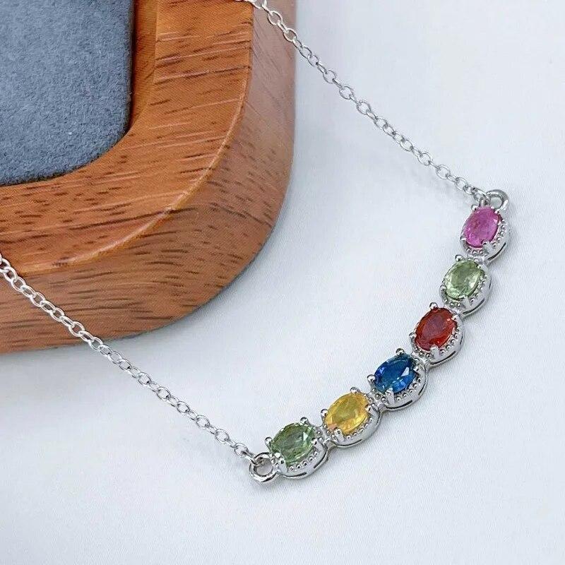 Sace Gems Сертифицированное серебро 925 пробы, 3*4 мм, натуральный красочный сапфир, кулон, ожерелья для женщин, помолвка, вечерние, ювелирные изделия