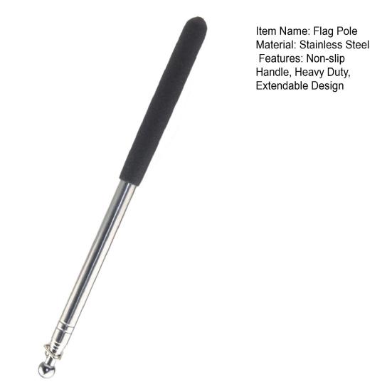 1,2/1,6 м телескопический флагшток для туристического гида с нескользящей ручкой, прочный, из нержавеющей стали, выдвижной, указательный баннер для учителя, переносной флагшток