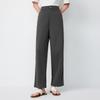 Women's Deep Gray High-Waist Straight-Leg Casual Pants