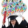 8 Pcs 18 Inch Congrats Grad Foil Balloons, Colorful Watercolor Graduation Round Mylar Balloons Kit, College Graduation Party Dec