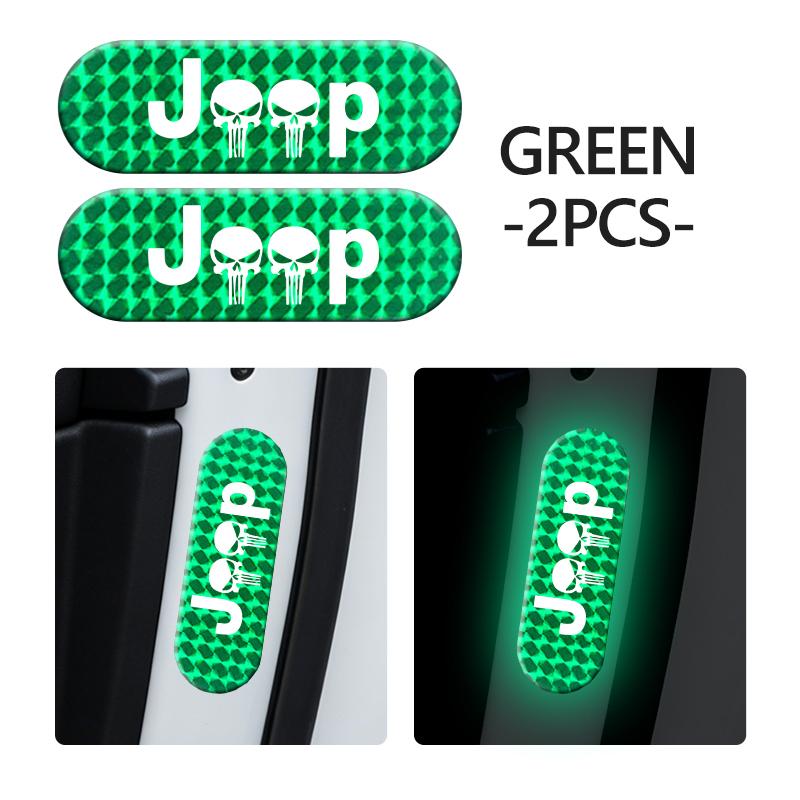 AJW7 Car Reflective Strip Waterproof Door Bumper Warning Sticker For Jeep Cherokee Patriot Liberty Wrangler JK JL Commander