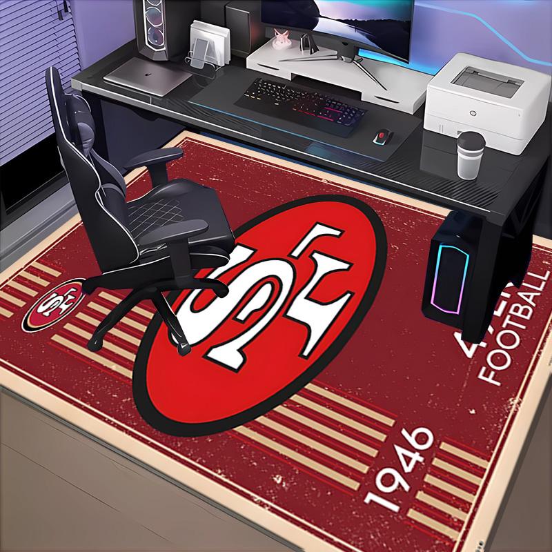 Vintage 49ers Football Rug Office Carpet Non-Slip Mat, Chair Rug Floor Covering for Gaming, Bedroom, Living Room , Home Decor Christmas Gift