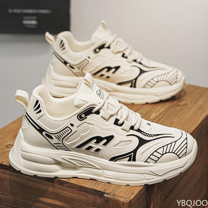 Мужские новые дышащие сетчатые спортивные кроссовки с цветными блоками, модные кроссовки для папы, универсальная толстая подошва, кроссовки для спорта, мужские кроссовки