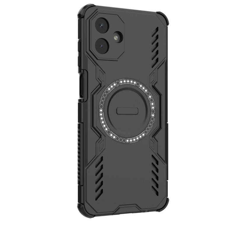 Для Samsung Galaxy A07 4G Магнитный чехол WANLONFENG DJ Series PC TPU Чехол для телефона с 2 шт. Защитная пленка из закаленного стекла